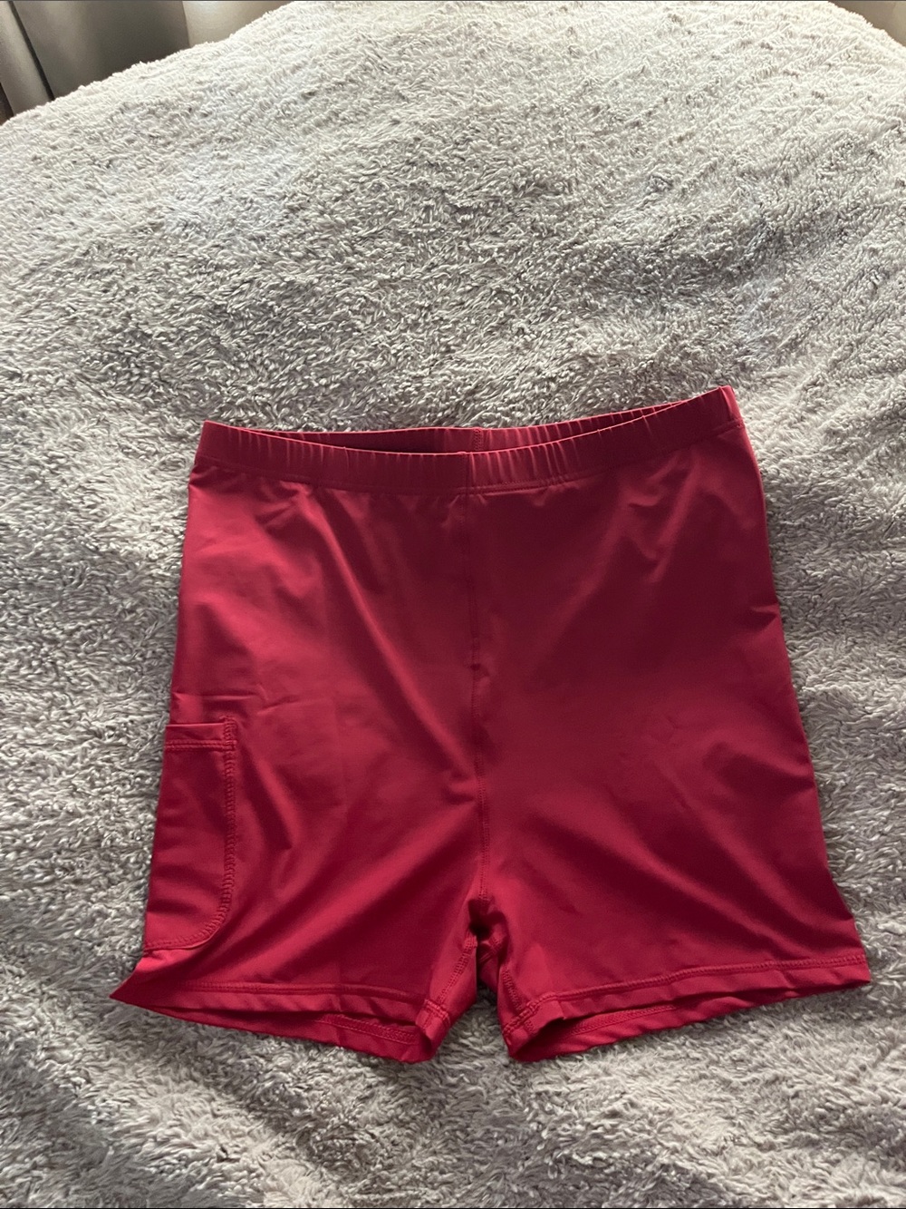 Women’s burgundy red Athletic Shorts with Side Pocket